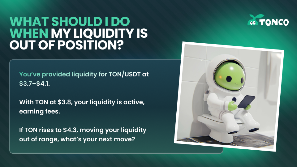 Inactive liquidity scenario at TONCO DEX