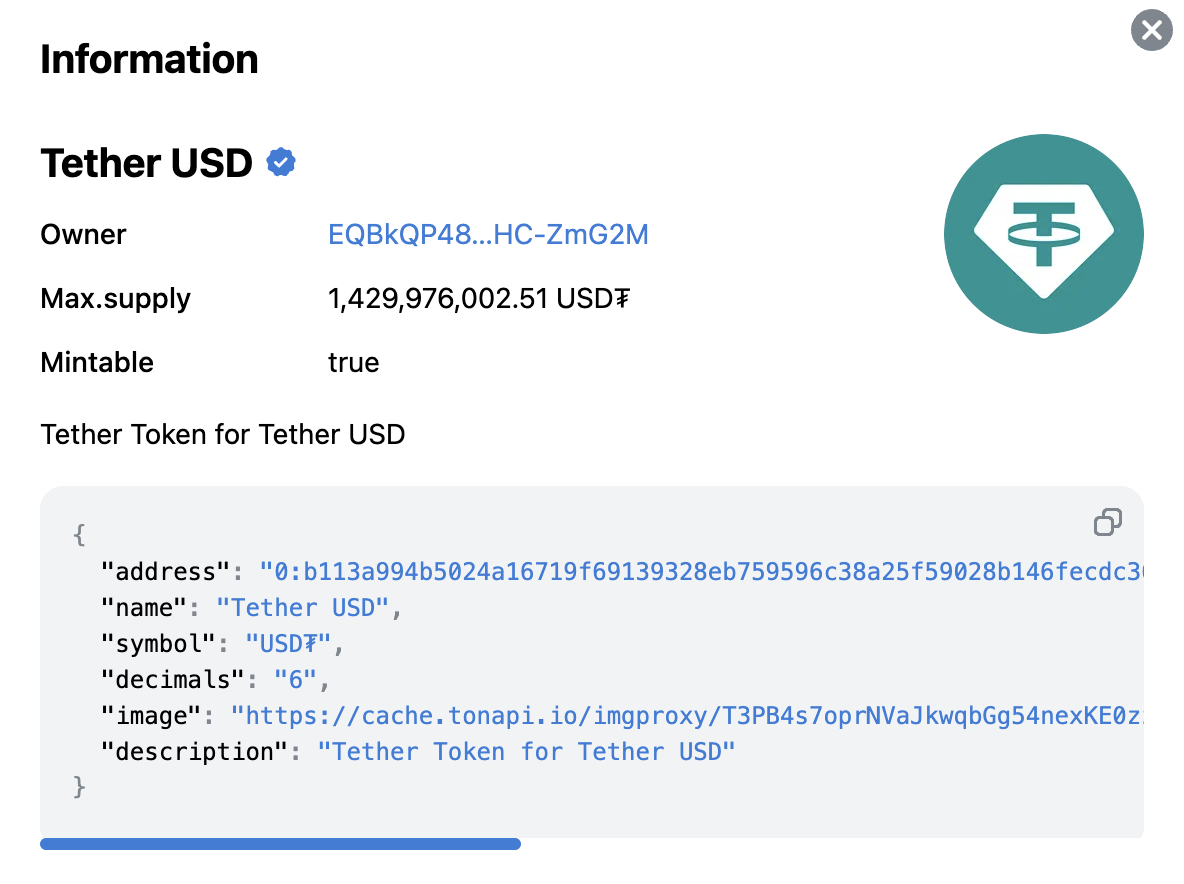USDT jetton metadata